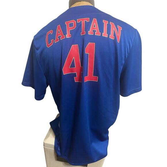 Marvel Mens XL Captain America Basrball Jersey - Picture 3 of 7